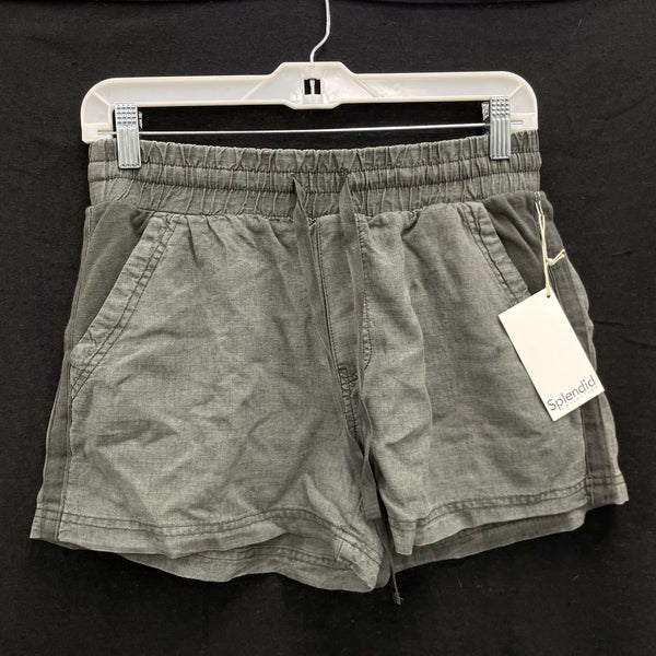 NWT Wmns SPLENDID Linen Lyocell Blend Olive Green Drawstring Shorts XS MSRP$118
