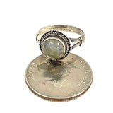 Sterling Silver Round Labradorite Ring Size 6.75, 3.14g