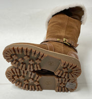 Michael Kors Fawn Tall Shearling Brown Boots w Buckle Accents sz 6M