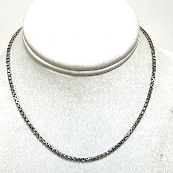 15" Sterling Silver 2.4mm Box Chain Necklace, 10.15g