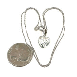 Sterling Silver 18" Clear Quartz Heart w Mossy Inclusions Necklace, 3.00g