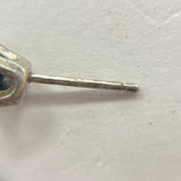 Sterling Silver 4x6mm Blue Sapphire Gemstone Studs In Usual Settings, .95g