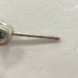 Sterling Silver 4x6mm Blue Sapphire Gemstone Studs In Usual Settings, .95g