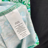 NWT Wmns TALBOTS Blue Green Damask Short Sleeve Casual Dress Sz M MSRP$139