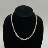 925 Sterling Silver Pearl And Crystal Necklace And Bracelet Set