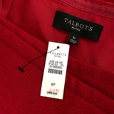 NWT Wmns TALBOTS Wool Blend Red Faux Wrap Above Knee Skirt Sz 8 Petite MSRP$99