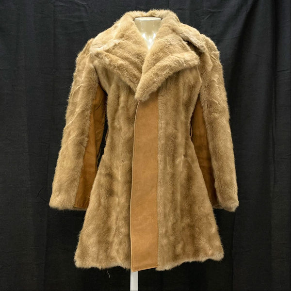 Wmns 60s Vintage LONDON LEATHERS by Lilli Ann Brown Faux Fur Suede Jacket No Sz