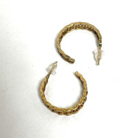 10K & 14K Yellow Gold Open Work J Hoop Earrings, 1.61g