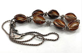 925 Sterling Silver Artisan Made Bead Slide Necklace 18" 21.96g