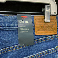 NWT Wmns LEVI'S Blue Premium Denim High Rise Wedgie Tapered Jeans Sz 27 MSRP$98