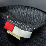 Wmns 90s Vintage HEADLINERS Black Purple Funky Pattern Knit Pullover Sweater 52"