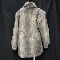 Wmns 80s Vintage BERMAN'S Gray Rabbit Genuine Fur Coat Jacket Sz M