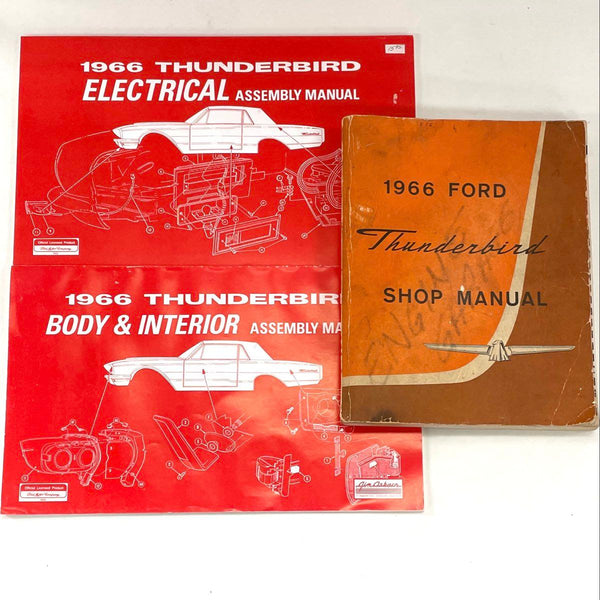 3pc Ford 1966 Thunderbird Car Assembly & Shop Manual Lot