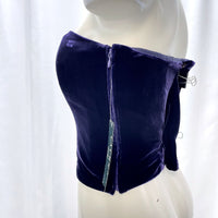 NWT Wmns LAUREN RALPH LAUREN Purple Velvet Strapless Bustier Top Sz 6 MSRP$139