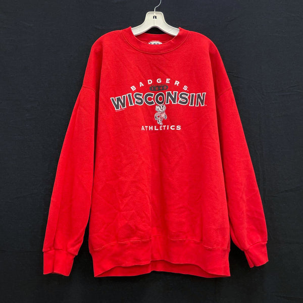 Unisex 90s Vintage LEE SPORT Red Wisconsin Badgers NCAA Crew Sweatshirt Sz 2X