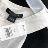 NWT Wmns ANN TAYLOR Linen Blend White Button Up Back Tank Top Sz XS MSRP$64.5