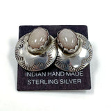 925 Sterling Silver Hand Made Ethnic Style Earrings With Quartz