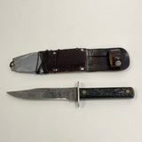 Vintage West-Cut Hunting/Fishing Fixed-Blade Knife w Sheath