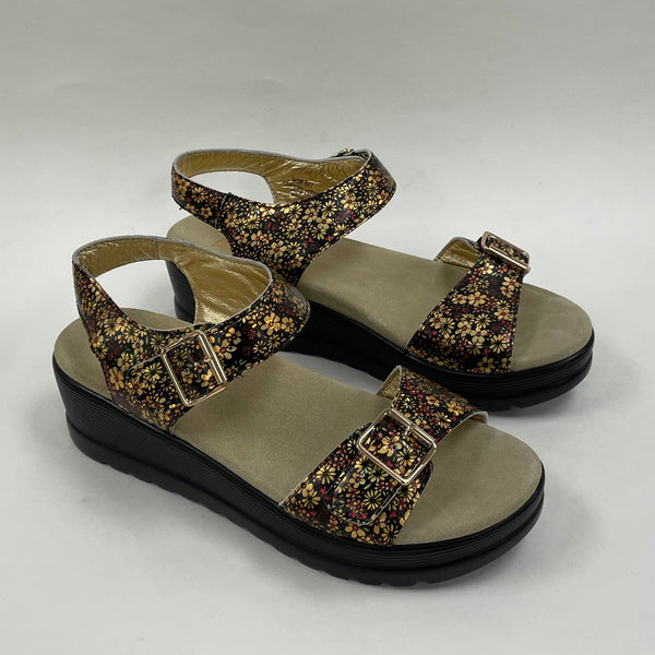 Women's Alegria Morgyn Pretty Things Floral Print Wedge Sandals sz 40/9.5