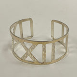 925 Sterling Silver Roman Numeral Wide Cuff Bracelet