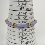 7" Purple Jade Round Panel Bracelet w/ 14K Yellow Gold Accents, 11.55g
