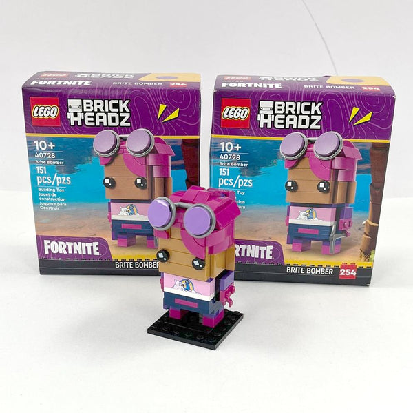 3x LEGO BrickHeadz 40728 Brite Bomber; 1 Set Is Constructed, Other 2 Are Sealed