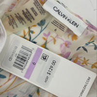 NWT Calvin Klein White Multi Floral Chiffon Sleeveless Dress Women’s Sz 6