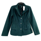 NWT Wmns New York & Company Wool Blend Forest Green Cinched Waist Jacket Sz M