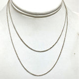 Lovely 30" Opera Length Sterling Silver 1.0mm French Rope Chain Necklace, 5.35g