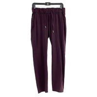 Wmns LULULEMON Burgundy On The Fly Active Casual Drawstring Athletic Pants Sz 6