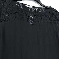 NWT Wmns SOFT SURROUNDINGS Black Lace Bell Sleeve Sweatheart Top Sz M MSRP$89.95