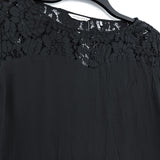 NWT Wmns SOFT SURROUNDINGS Black Lace Bell Sleeve Sweatheart Top Sz M MSRP$89.95