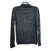 Wmns LULULEMON Cashmere Blend Black Heather Shimmer Knit Pullover Sweater Sz 8