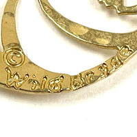Gold-tone Wild Bryde Abstract Cutout Round Dangle Signed Earrings