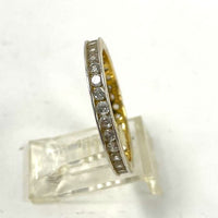 Gold Over Sterling Sz 9 2.8mm Wide CZ Eternity-Style Stacker Ring, 2.53g