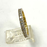 Gold Over Sterling Sz 9 2.8mm Wide CZ Eternity-Style Stacker Ring, 2.53g