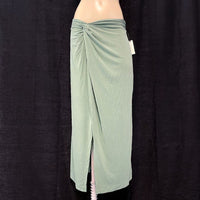 NWT Wmns by ANTHROPOLOGIE Sage Green Slit Long Casual Maxi Skirt Sz M MSRP$108