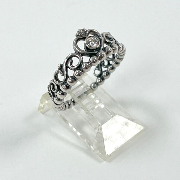 Pandora Sterling Silver Sz.6.75 Princess Tiara Crown Ring In Original Box, 2.73g