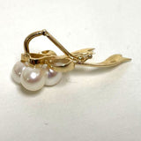 14K Yellow Gold Bow & Genuine Pearl Accent Pendant/Slider, 2.90g