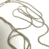 Lovely 30" Opera Length Sterling Silver 1.0mm French Rope Chain Necklace, 5.35g