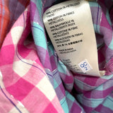 NWT Wmns PILCRO Anthropologie Pink Blue Gingham Long Sleeve Button Up Shirt Sz S