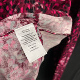 NWT Wmns TALBOTS Pink & Burgundy Print Button Up Cardigan Sweater Sz X MSRP$79