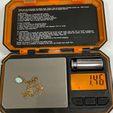 Gold Over Sterling Silver 8.5x6mm Faux Opal Solitaire Necklace, 17.75" Adj 1.46g