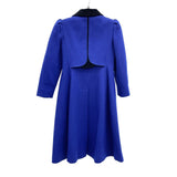 Girls Vintage ROTHSCHILD Wool Blue Long Peter Pan Collar A-Line Pea Coat Kids 10