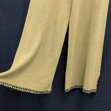 NWT Wmns BELLA DAHL Linen Olive Green Knit Wide Leg Cropped Pants Sz L MSRP$194