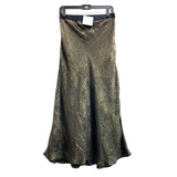 NWT Wmns ROCHELLE BEHRENS The Shirt Black Gold Shimmer Midi Skirt Sz XL MSRP$128