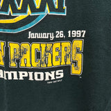 90s Vintage TULTEX Green Bay Packers Super Bowl XXXI Singlestitch T-Shirt Sz L
