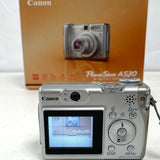 Canon PowerShot A530 AiAF PC1184 5.0MP 5.8-23.2mm 1:2.6-5.5 Lens in Box - TESTED