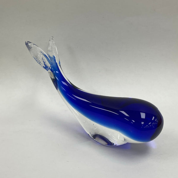 Large Art Glass/Blue Glass Whale