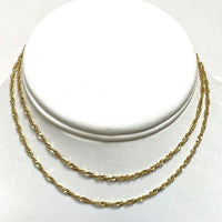 24" 14K Yellow Gold 2.15mm Singapore Chain Necklace, 5.51g